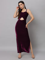 Women Sweetheart Neck Shoulder Straps Cut-Outs Sheath Maxi Dress