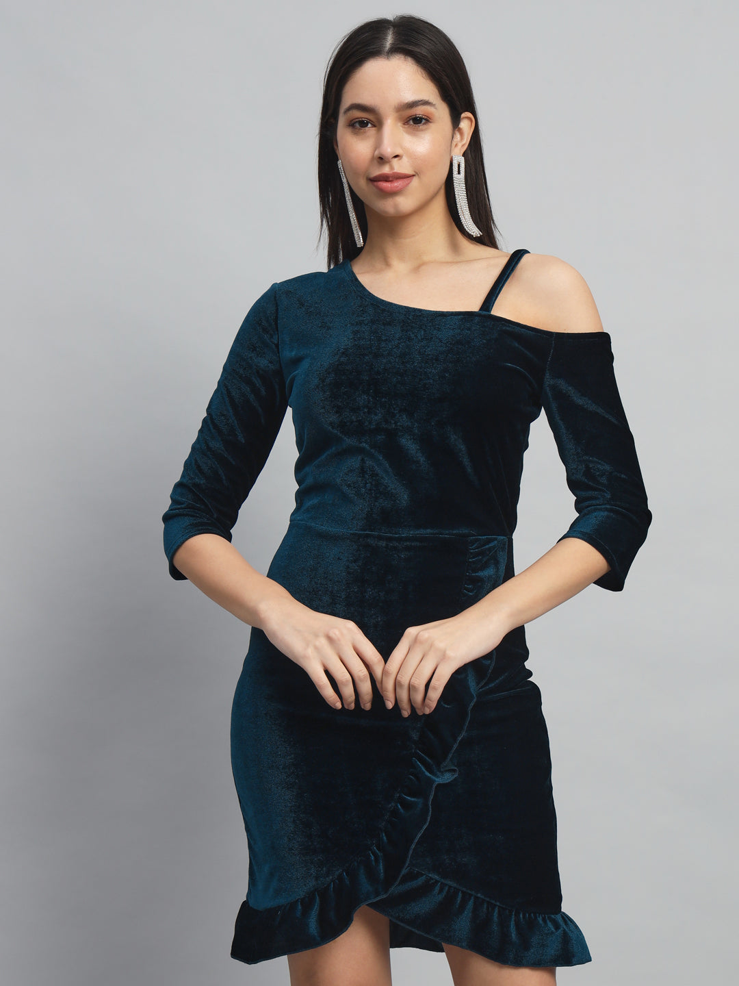 One Shoulder Straps Sheath Dress