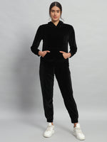Velvet Tracksuit Set for Women with Hoodie and Handy Pockets