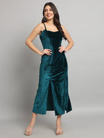 Velvet Sheath Midi Dress