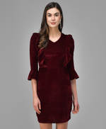 Quarter Bell Sleeves Party Dress