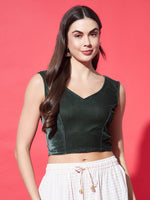 V-Neck Velvet Saree Blouse