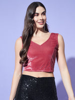 V-Neck Velvet Saree Blouse