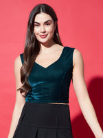 V-Neck Velvet Saree Blouse