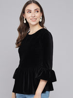 Velvet Peplum Top for Women Premium Partywear & Casual Style