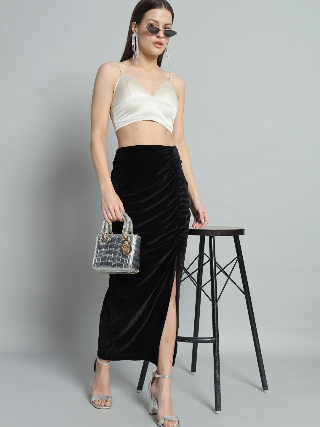 Women A-Line Midi Pencil Skirt