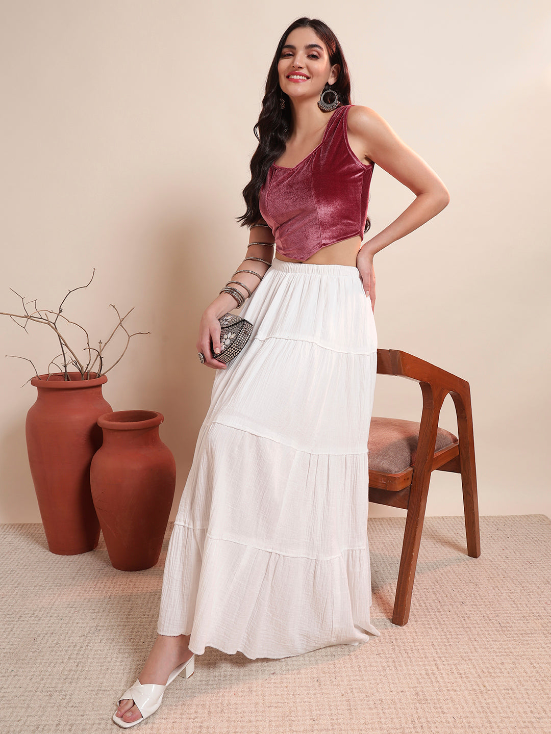 Sweetheart Neck Velvet Readymade Saree Blouse