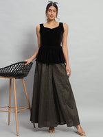 Velvet Peplum Top