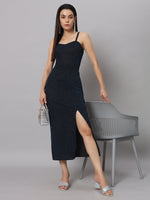 Women Lycra Sheen Bodycon Maxi Dress