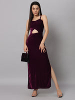 Women Sweetheart Neck Shoulder Straps Cut-Outs Sheath Maxi Dress