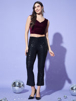 V-Neck Velvet Saree Blouse