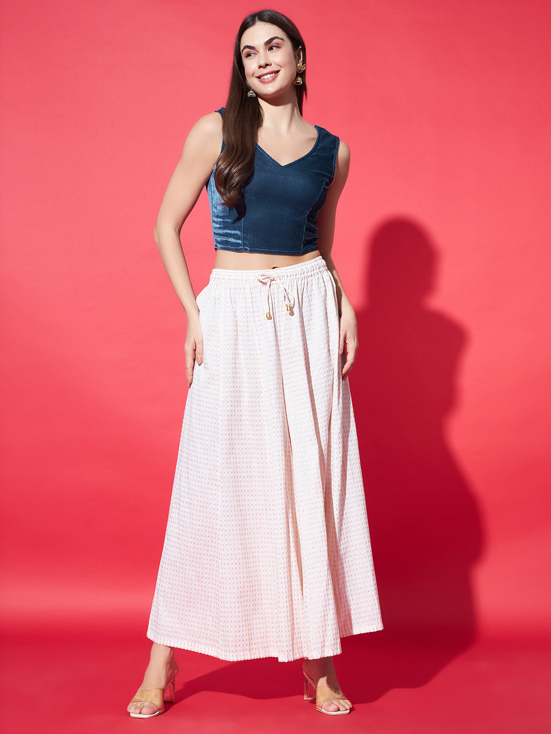 V-Neck Velvet Saree Blouse