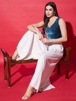 V-Neck Velvet Saree Blouse