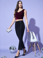 V-Neck Velvet Saree Blouse