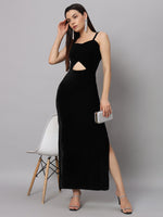 Women Sweetheart Neck Shoulder Straps Cut-Outs Sheath Maxi Dress