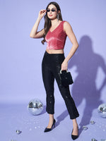 V-Neck Velvet Saree Blouse