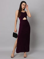 Women Sweetheart Neck Shoulder Straps Cut-Outs Sheath Maxi Dress