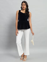 Velvet Peplum Top