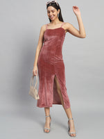 Velvet Sheath Midi Dress