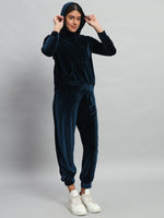 Velvet Tracksuit Set for Women with Hoodie and Handy Pockets