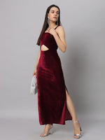 Women Sweetheart Neck Shoulder Straps Cut-Outs Sheath Maxi Dress
