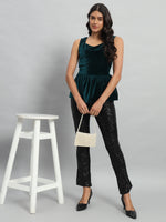 Velvet Peplum Top