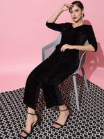 V-Neck Ruffles Details Basic Jumpsuit