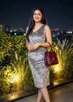 Crush Velvet Wrap Neck Midi Bodycon Dress