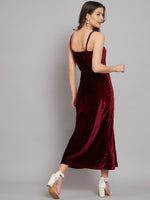 Slit Cuts Bodycon Sleeveless Party Dress Maroon