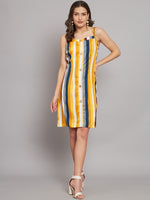 Crepe Flattering Cut and Spaghetti Strap Sleeveless Party Dress