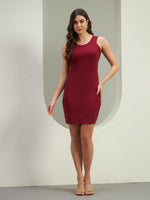 Women's Wine Bodycon Mini Dress