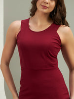 Women's Wine Bodycon Mini Dress
