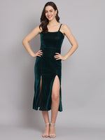 Slit Cuts Bodycon Sleeveless Party Dress Rama Green