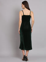 Slit Cuts Bodycon Sleeveless Party Dress Dark Green