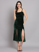 Slit Cuts Bodycon Sleeveless Party Dress Rama Green