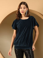 Shiny Velvet Party Top for Women