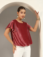 Shiny Velvet Party Top for Women