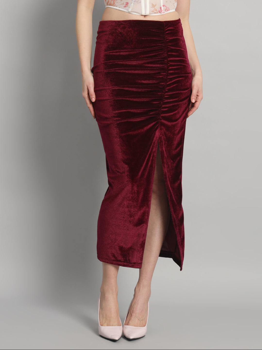 Women A-Line Midi Pencil Skirt