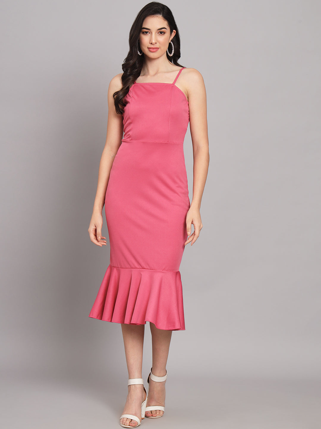 Lycra Coral Dress for Women