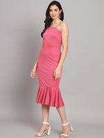 Lycra Coral Dress for Women