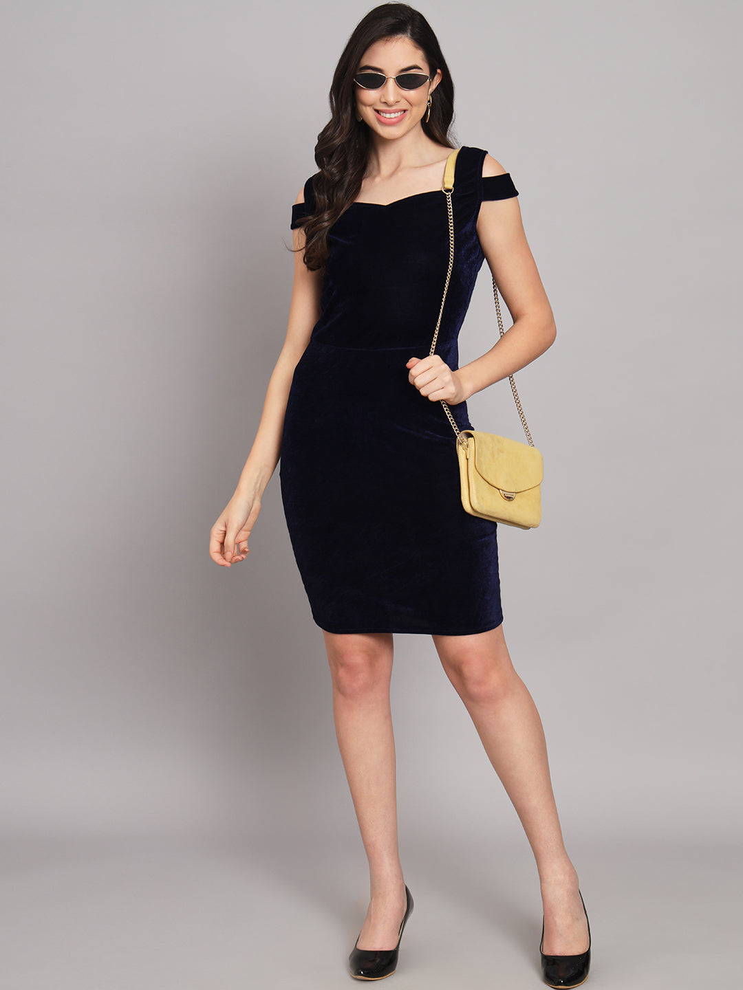 Cold Shoulder Bodycon Party Dress Black