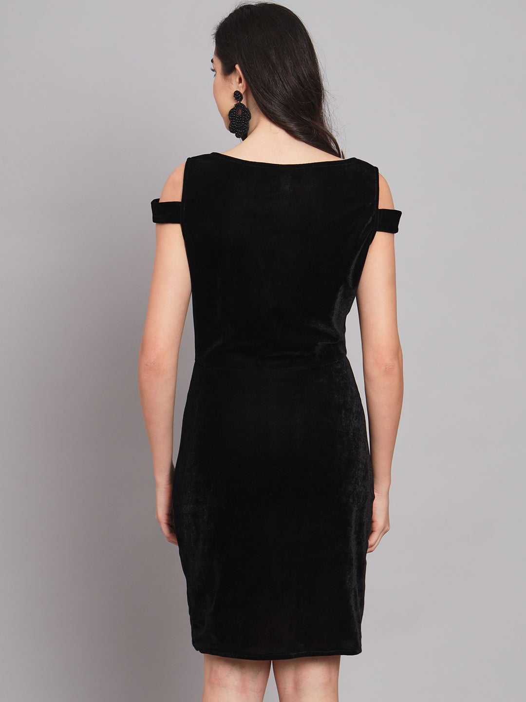 Cold Shoulder Bodycon Party Dress Black