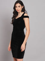 Cold Shoulder Bodycon Party Dress Black