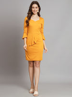 Lycra Yellow Dress for Women