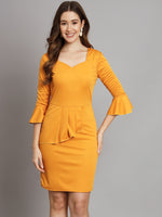 Lycra Yellow Dress for Women