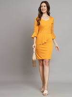 Lycra Yellow Dress for Women