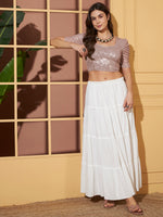Crushed Velvet Shimmer Blouse for Women