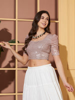Crushed Velvet Shimmer Blouse for Women