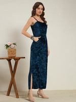 Royal Navy Crushed Velvet Wide-Leg Jumpsuit