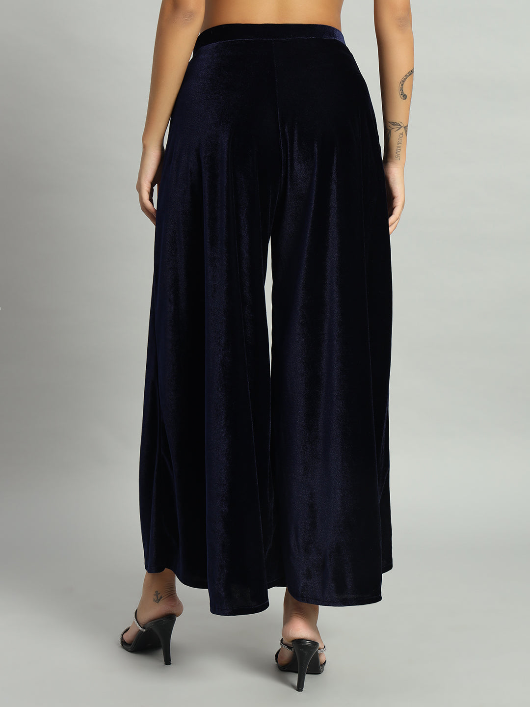 Women Velvet Wide Leg Palazzos